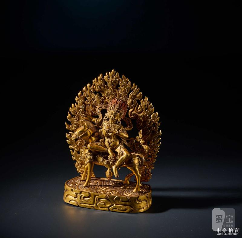16-17世纪 （扎什伦布寺）铜鎏金吉祥天母 - 图6